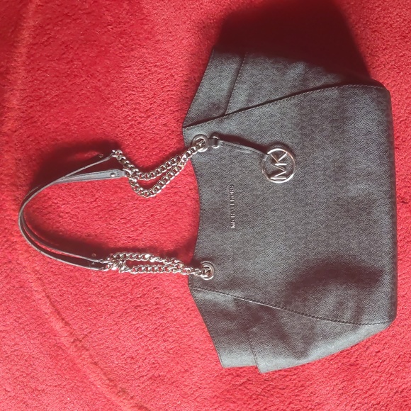 Michael Kors Black and Silver Monogram Purse - Picture 5 of 11